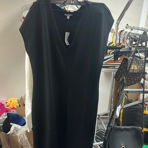 Reitmans Black V-Neck Sheath Midi Dress